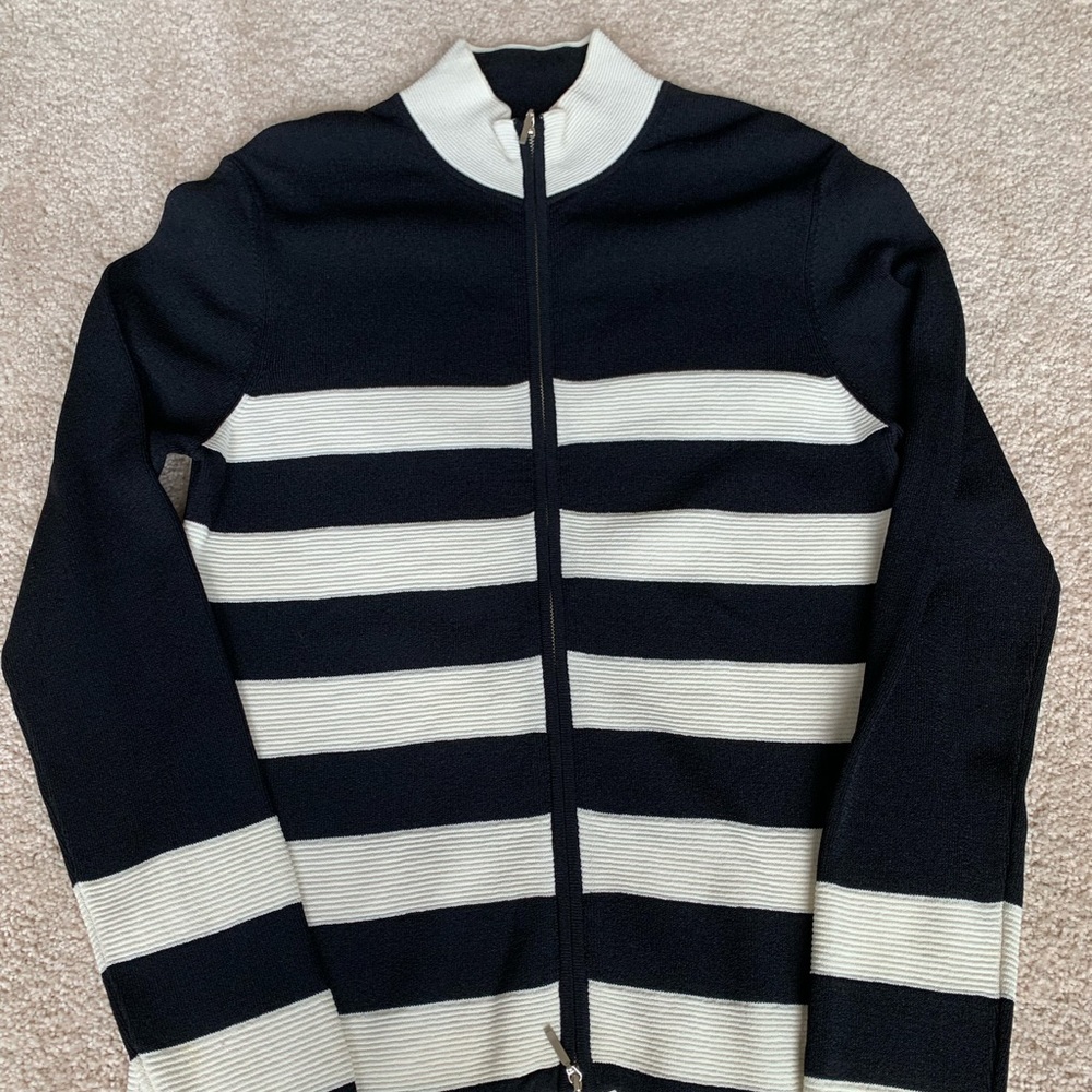 Striped zip up